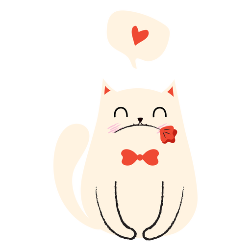 Amor gato plano Diseño PNG
