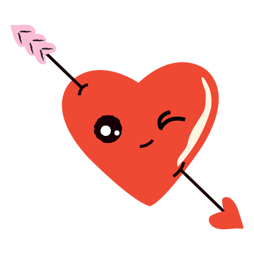 Desenho em forma de flecha de coração Desenho PNG