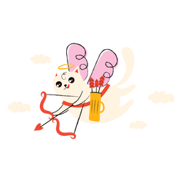 Dibujos animados plana de gato Cupido Transparent PNG