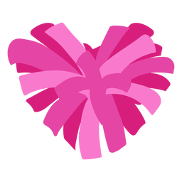 Pompones planos en forma de corazón Diseño PNG