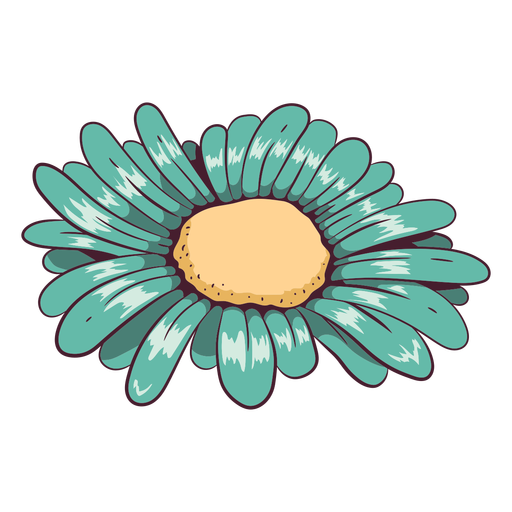 Aquagrüne Gänseblümchenblume PNG-Design