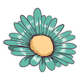 Aqua green daisy flower illustration Transparent PNG