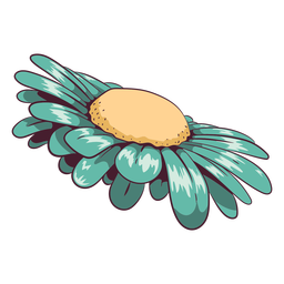 Daisy flower aqua green illustration PNG Design