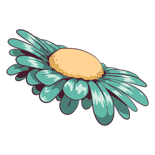 Gänseblümchenblumenaquagrünillustration PNG-Design