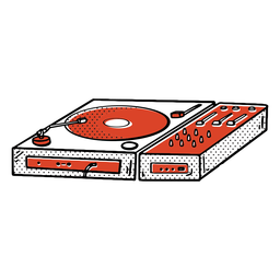 Record player color-stroke PNG Design