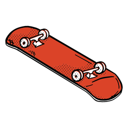 Red skateboard color-stroke