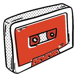 Cassette music color-stroke PNG Design