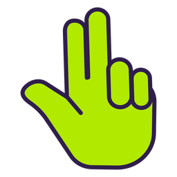 Tres dedos hacia arriba planos Diseño PNG