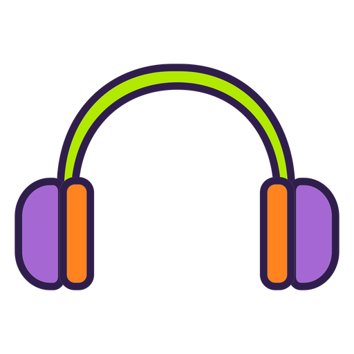 Colorful headphones flat PNG Design