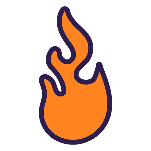 Brennende Flamme flach PNG-Design