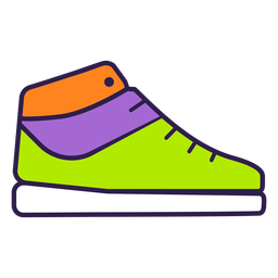 Zapatilla colorida plana Diseño PNG