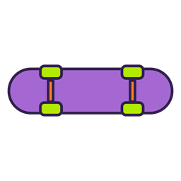 Flat purple skateboard PNG Design