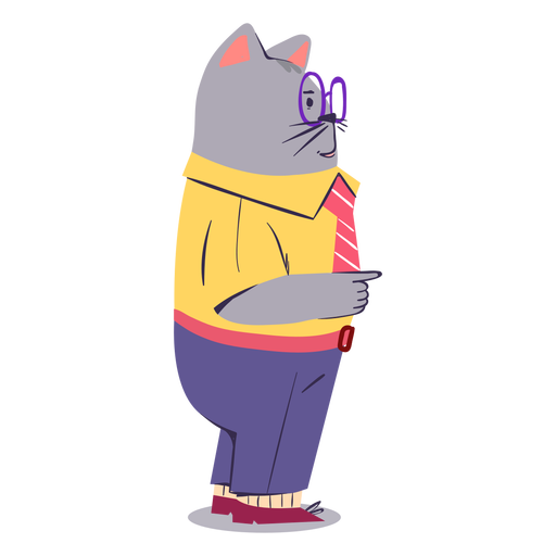 Cat character side-view flat