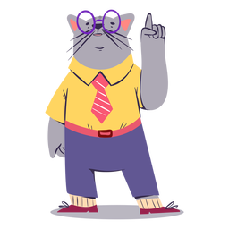 Talking cat character flat PNG Design