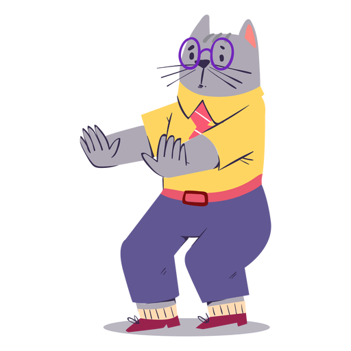 Scared cat character flat
