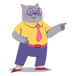 Confident character cat flat PNG Design
