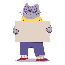 Adorable cat character flat Transparent PNG