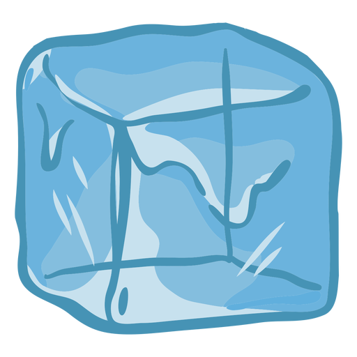 Ice cube melting illustration PNG Design