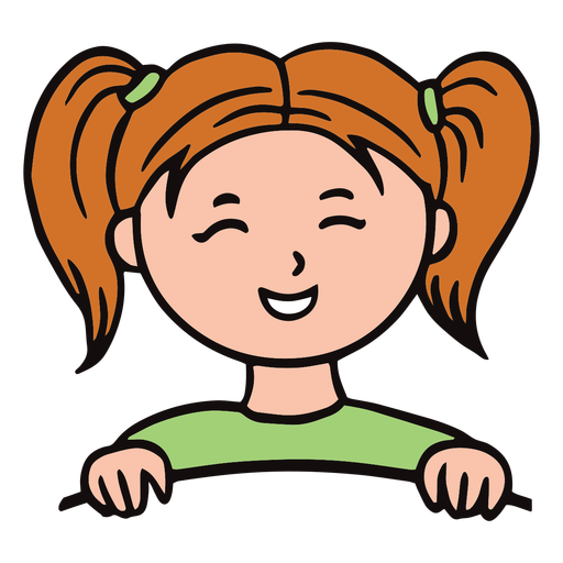 Smiling redhead girl flat PNG Design
