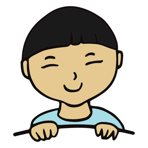 Child smiling flat PNG Design