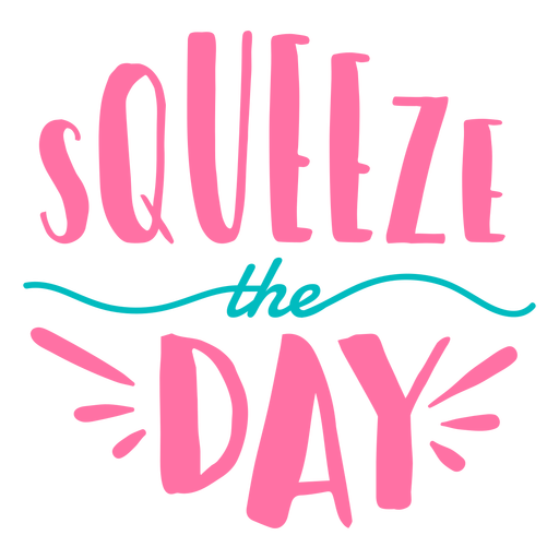 Squeeze the day lettering Desenho PNG