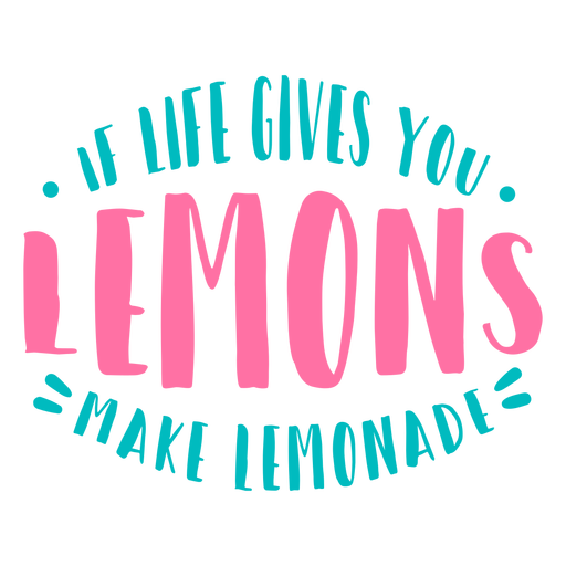 La vida da letras de limones Diseño PNG
