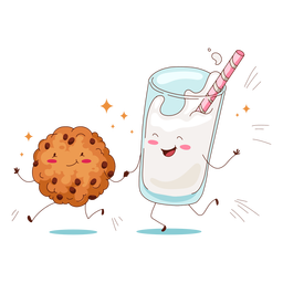 Cookie and milkshake characters PNG Design Transparent PNG
