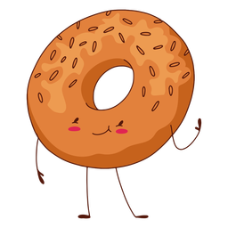 Ilustración de personaje de bagel Diseño PNG