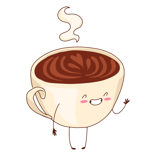 Gl?ckliche Kaffeetasseillustration PNG-Design