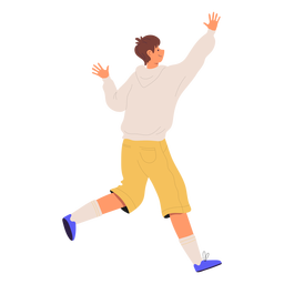 Happy boy running character
