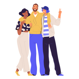 Amigos riendo plano Diseño PNG