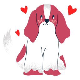 Lovely dog flat PNG Design