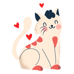 Cute smiling cat flat Transparent PNG