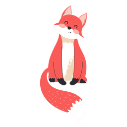 Cute fox flat Transparent PNG