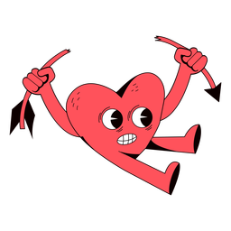 Wütender Herzkarikatur PNG-Design