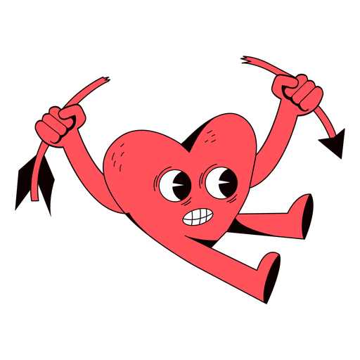 Angry heart cartoon PNG Design