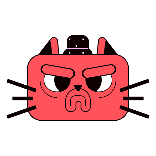 Dibujos animados de gato enojado anti San Valent?n Diseño PNG