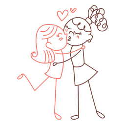 Lesbian couple doodle Transparent PNG