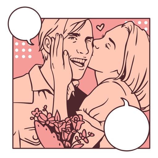 Romantic Couple Comic Pannel Png And Svg Design For T Shirts 5838