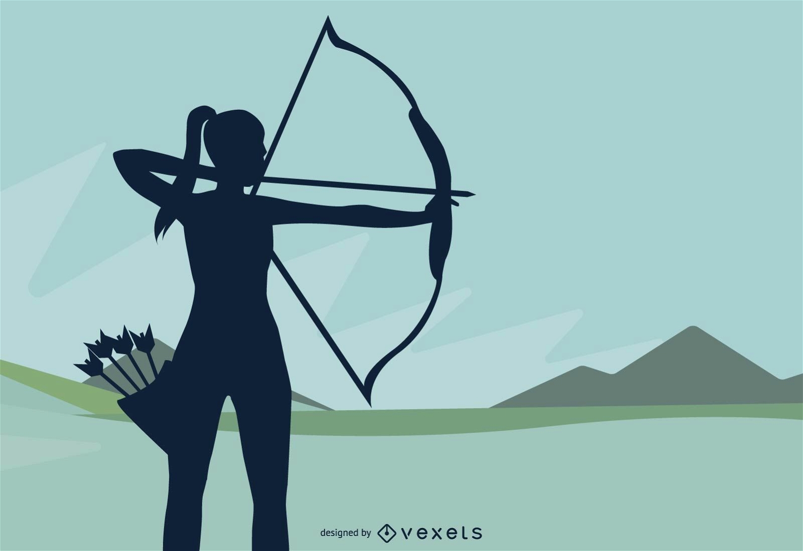 Shoting and archery sport silhouette