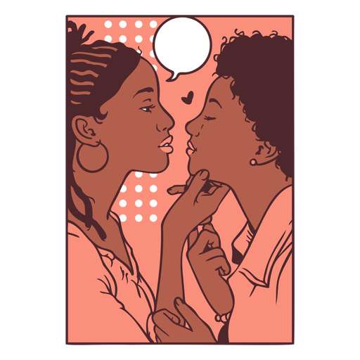 Comic-Pannel des lesbischen Paares PNG-Design