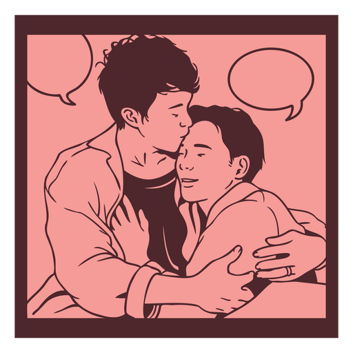 Painel de quadrinhos vintage de casal gay