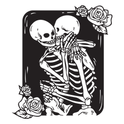 Ilustração de esqueleto amor grunge Transparent PNG