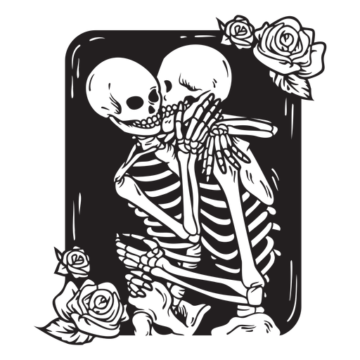Skeleton love grunge illustration - Transparent PNG & SVG vector file