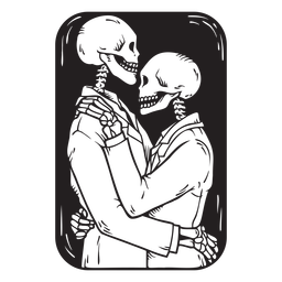 Skelett Romantik Grunge Illustration PNG-Design