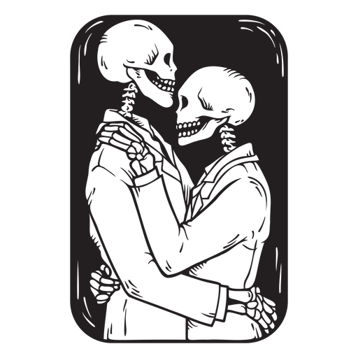 Ilustración de esqueleto romance grunge Diseño PNG