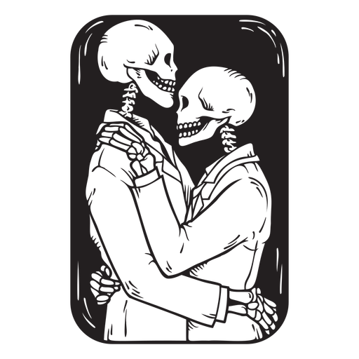 Ilustraci?n de esqueleto romance grunge Diseño PNG