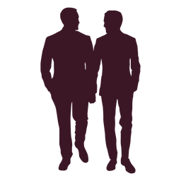 Couple men holding hands silhouette PNG Design