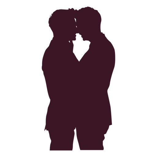 Romantic gay couple silhouette