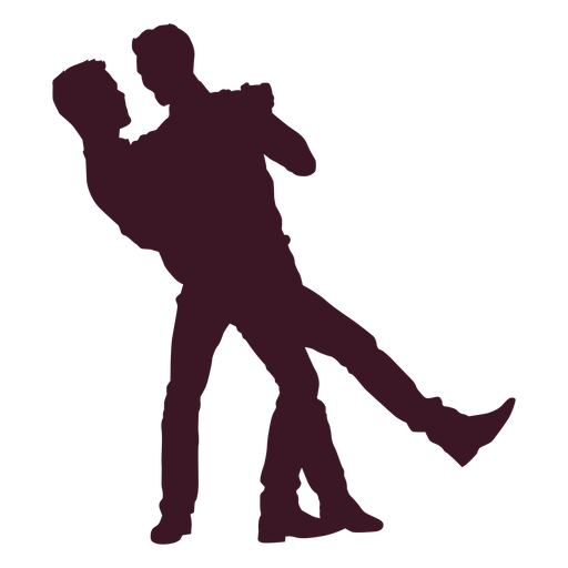 Gay couple dancing silhouette
